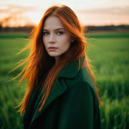 Cinematic Portrait of Woman in Sunset Field