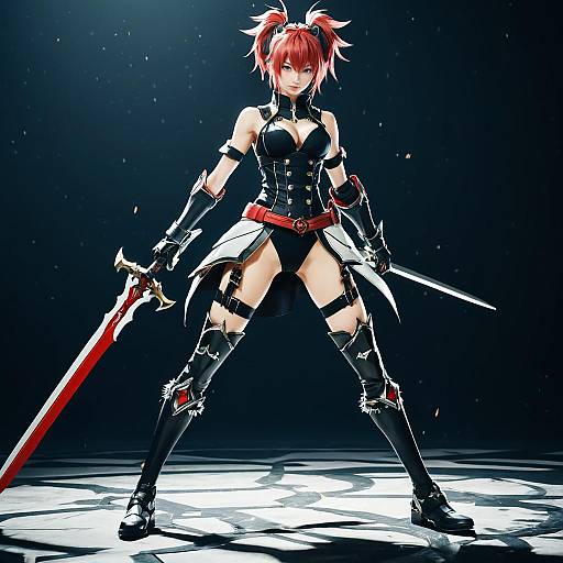 Anime Warrior Character in Ray Tracing Style