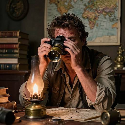 Photorealistic Exhausted Traveler Portrait