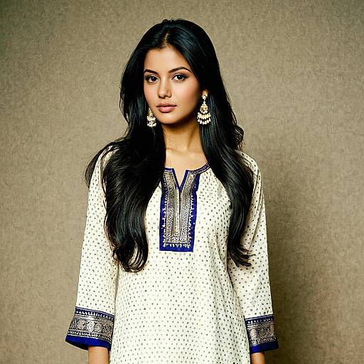 Realistic Portrait of a Girl in Salwar Kameez