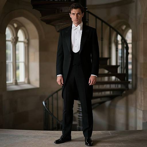 Elegant Gentleman in Historic Setting