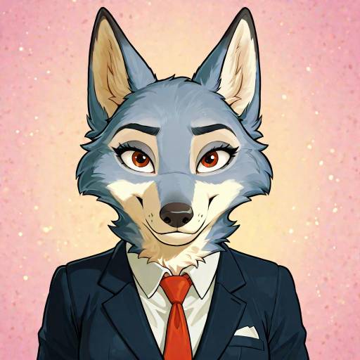 Expressive Female Wolf Fursona Artwork