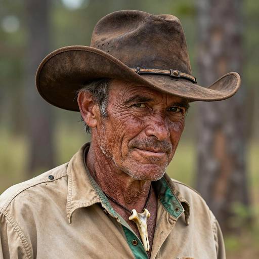 Rugged Cowboy Portrait in Nature