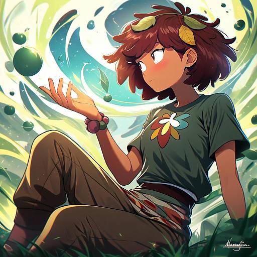 Illustration of Anne boonchuy, amphibia in the style of Zucchini