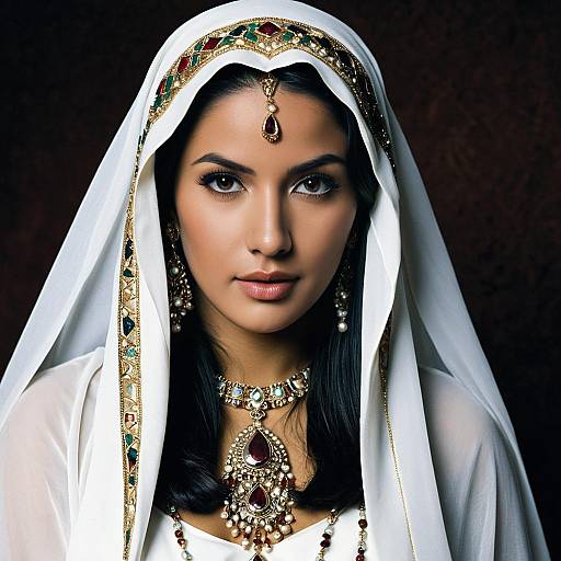 Elegant Arabian Woman in Traditional Costume