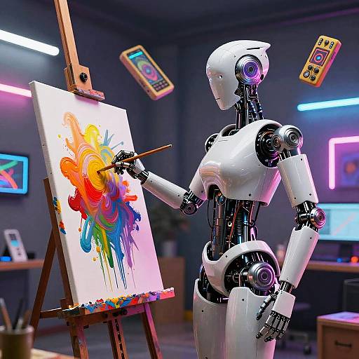 Futuristic Robotic Painter Concept