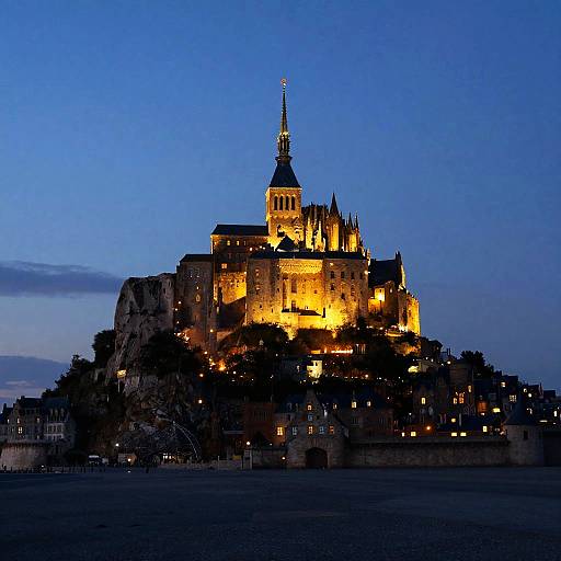 Twilight Mont Saint-Michel Silhouette