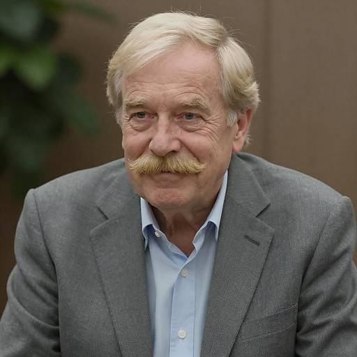 Gentle Smiling Man in Gray Suit