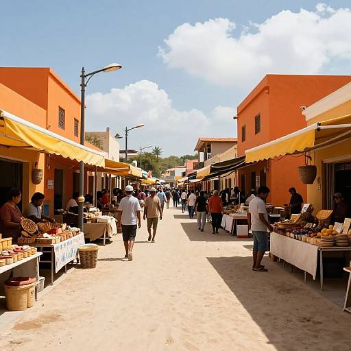 Sunlit Vibrant Market Pathway