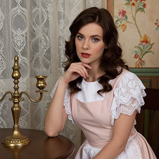 Vintage Woman in Cozy Interior