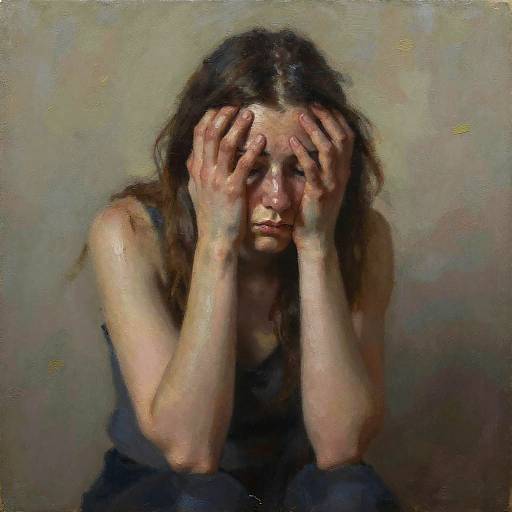 Photorealistic Oil Painting of Despair