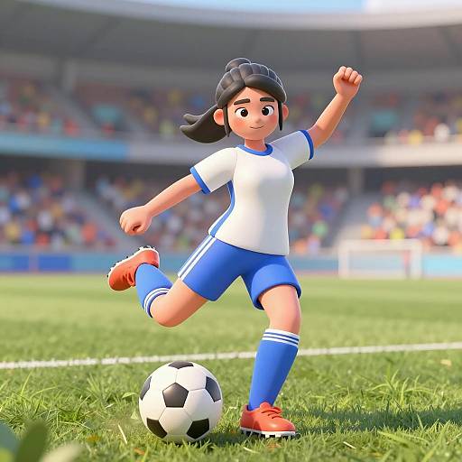 Dynamic Cartoon Soccer Player in Action