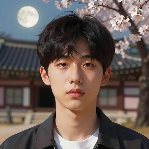 Serene Korean Moonlit Portrait