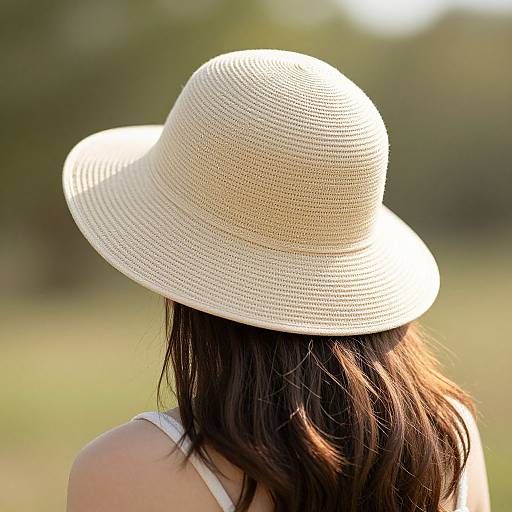 Woman in Reversible Polycotton Sunhat