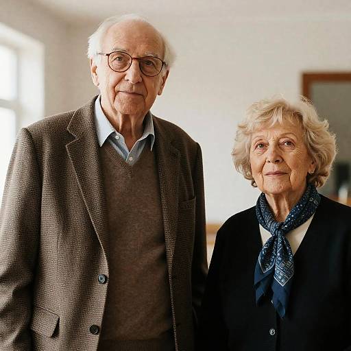 Elderly Couple Portrait Indoors