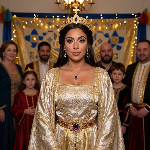 Queen Esther in Festive Purim Attire