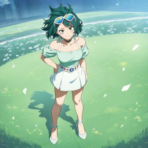 Heroic Girl in Serene Meadow