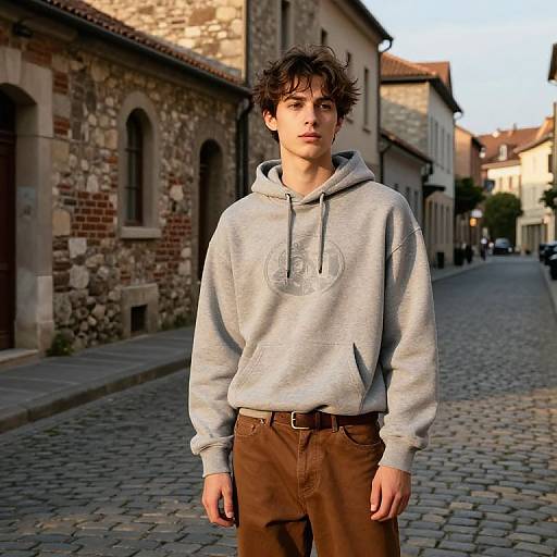 Young Man on Golden Hour Street