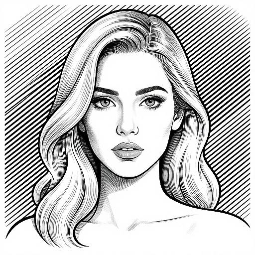 Monochrome Linear Woman Portrait