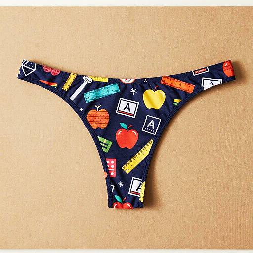 Quirky Educator Thong Flat Lay