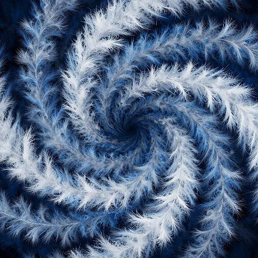 Swirling Blue and White Fur Abstract