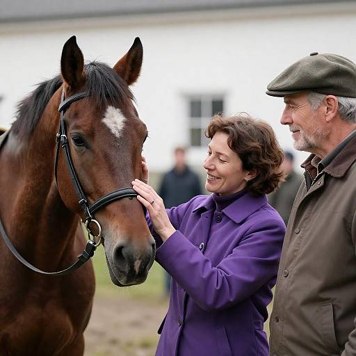Joyful Moment with Horse and Friends