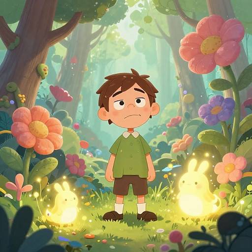 Grimace in Whimsical Fantasy Forest