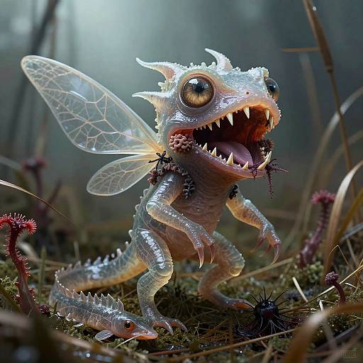 Marshlight Pixie with Translucent Amphibian Skin