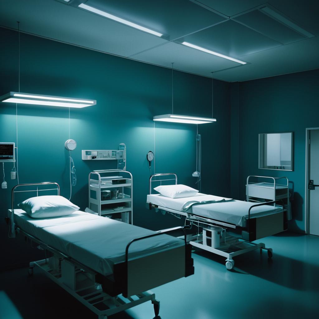 Dramatic Hospital Scene with Cinematic Lighting