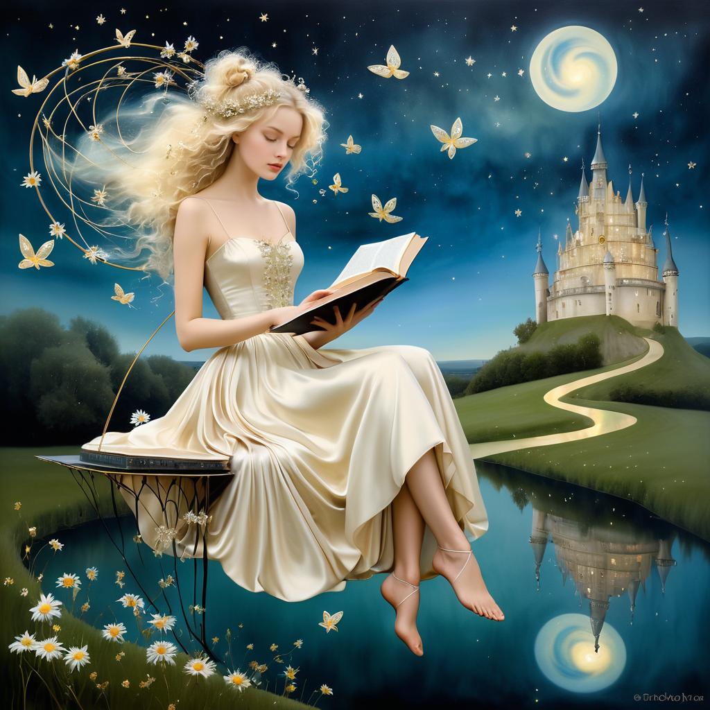 Dreamlike Portrait of a Woman Reading