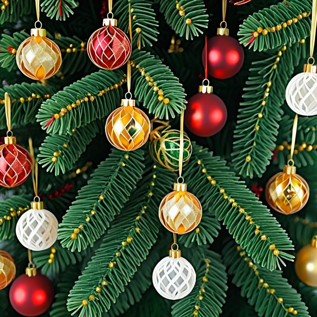 Festive Christmas Tree Decor and Garlands