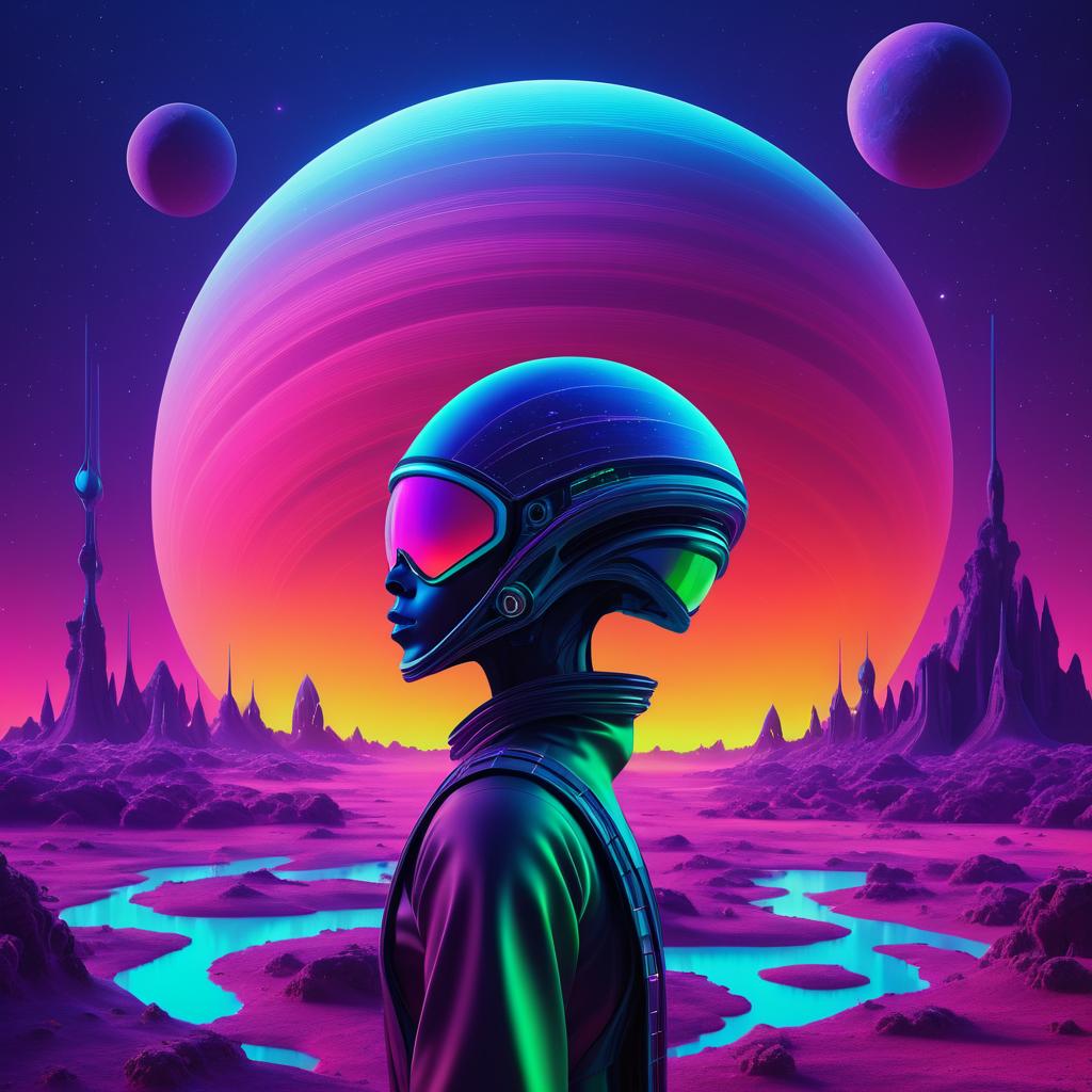 Alien Colonization Plot in Surreal Colors