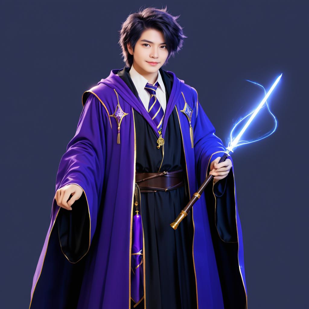 Magical Wizard with Enchanted Tie