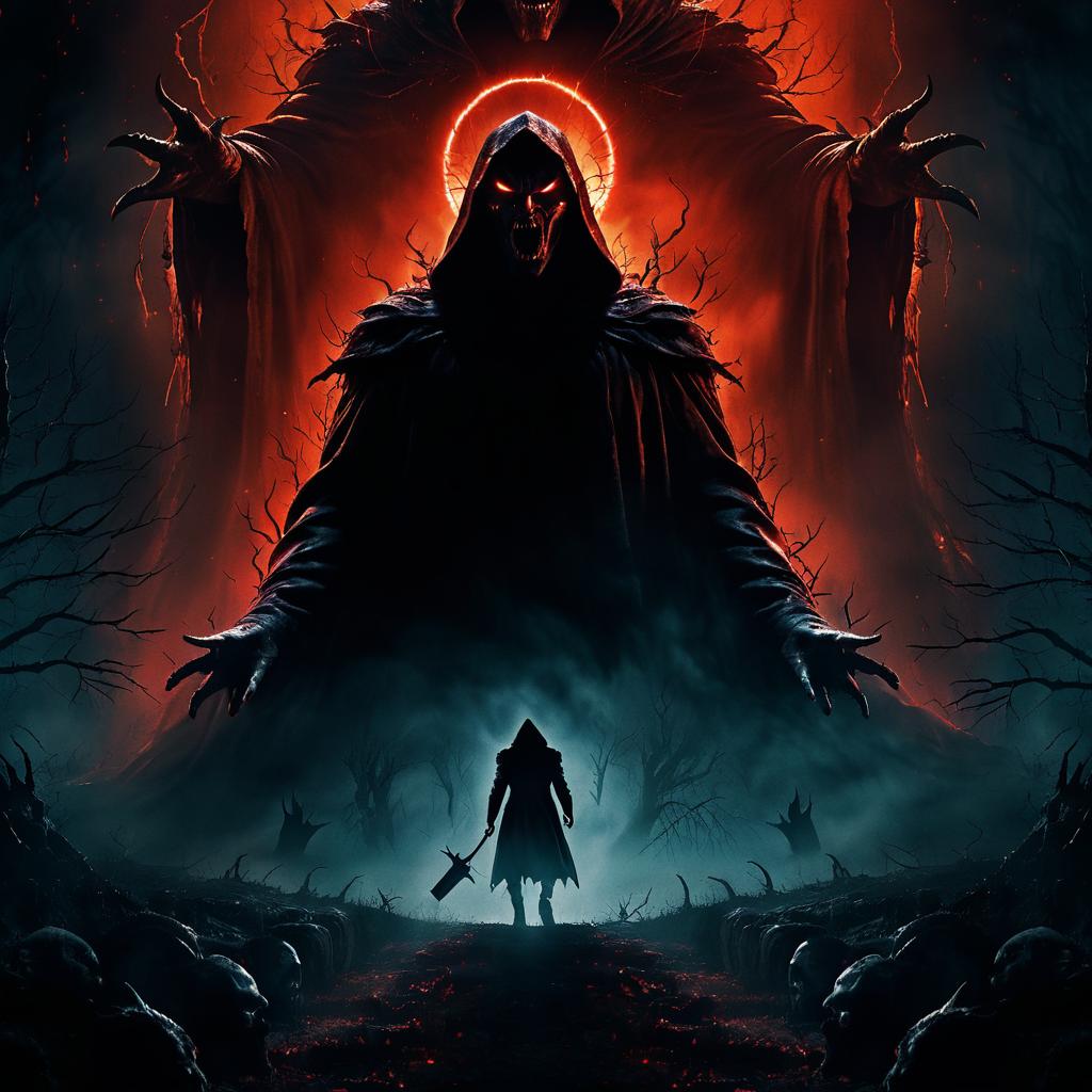 Eerie Horror Poster with Demonic Rise