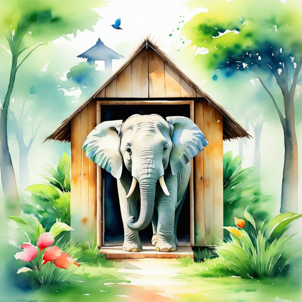 Charming Elephant in a Countryside Retreat