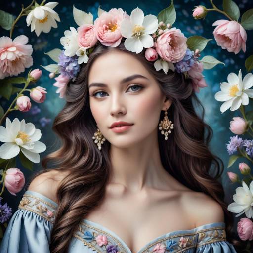 Serene Woman in Romantic Baroque Portrait