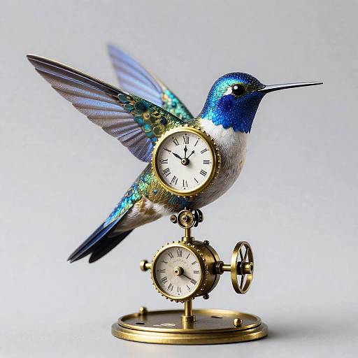 Steampunk Clockwork Hummingbird Illustration