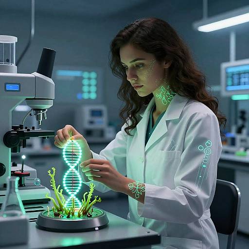 Futuristic Molecular Biologist in Lab