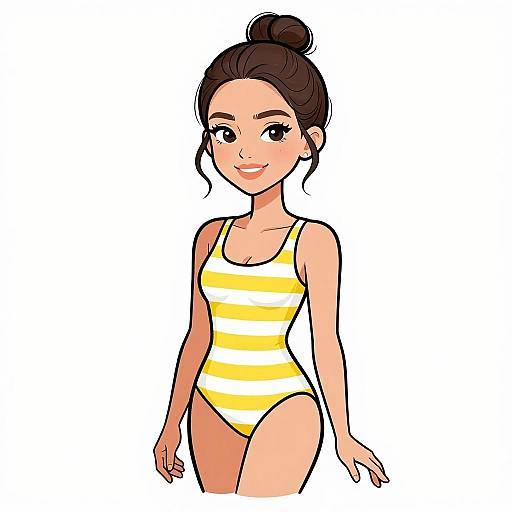 Smiling Woman in Casual Beachwear