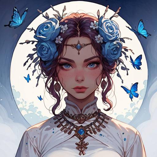 Enchanting Sorceress in Ancient Temple Portrait