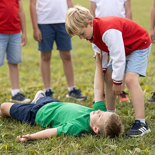 Children Playing Outdoors on a Sunny Day