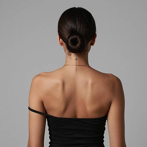 Woman with Low Bun and Neck Tattoo