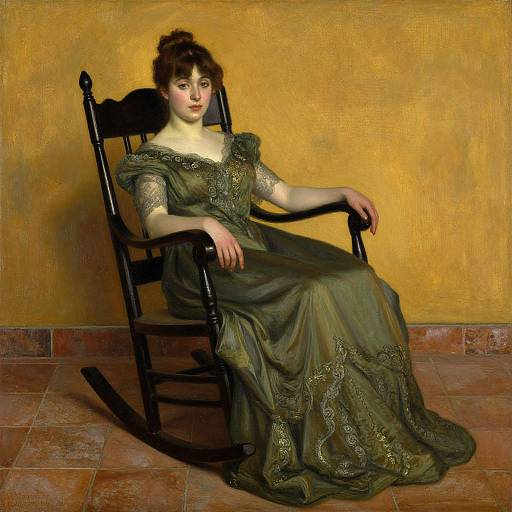 Vintage Oil Painting of Elegant Woman