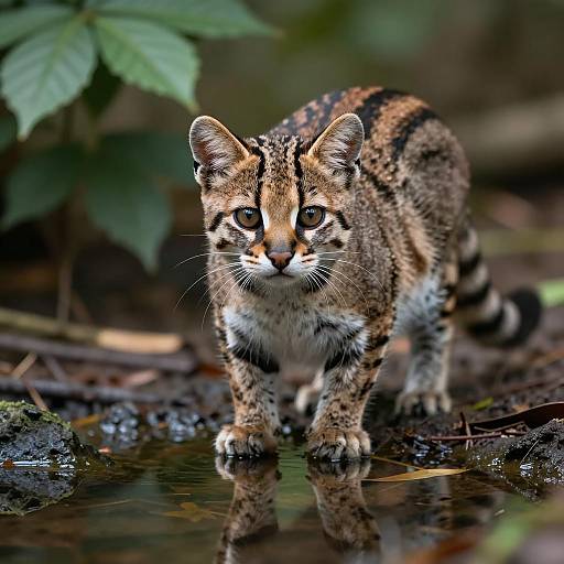 Serene Ocelot in Sunlit Nature Scene