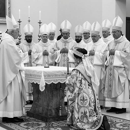 Dramatic Religious Ceremony in Black and White