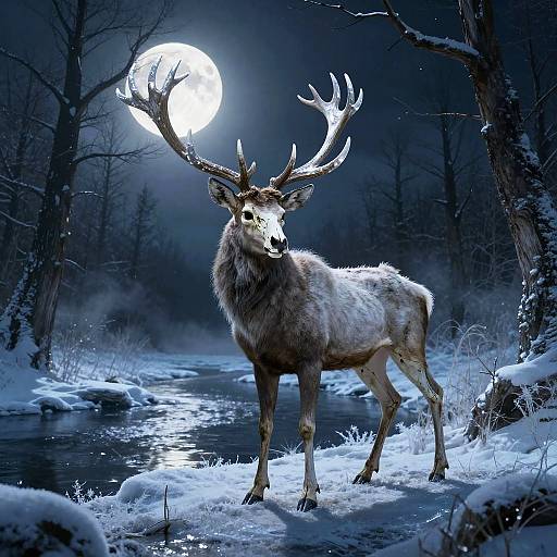 Crystal Antlered Skeletal Stag
