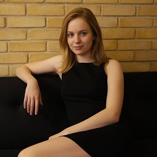 Cozy Portrait of Blonde Woman