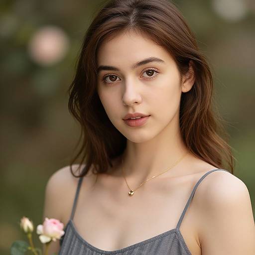 Realistic Portrait of Stylish Girl