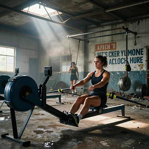 Epic Rower Training in Misty Boathouse