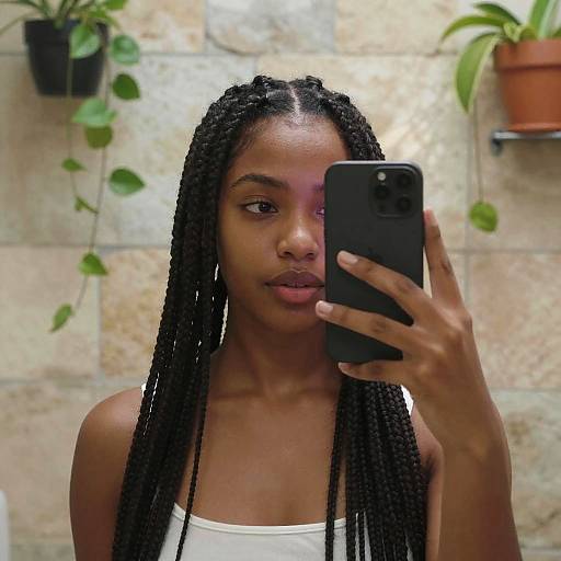 Moody Mirror Selfie in Natural Bathroom